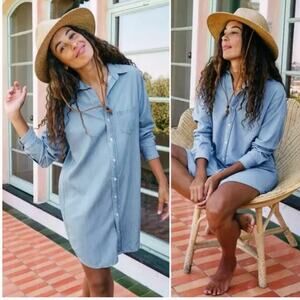 Frank & Eileen Mary Classic Shirtdress Famous Denim Classic Blue Wash Size Small
